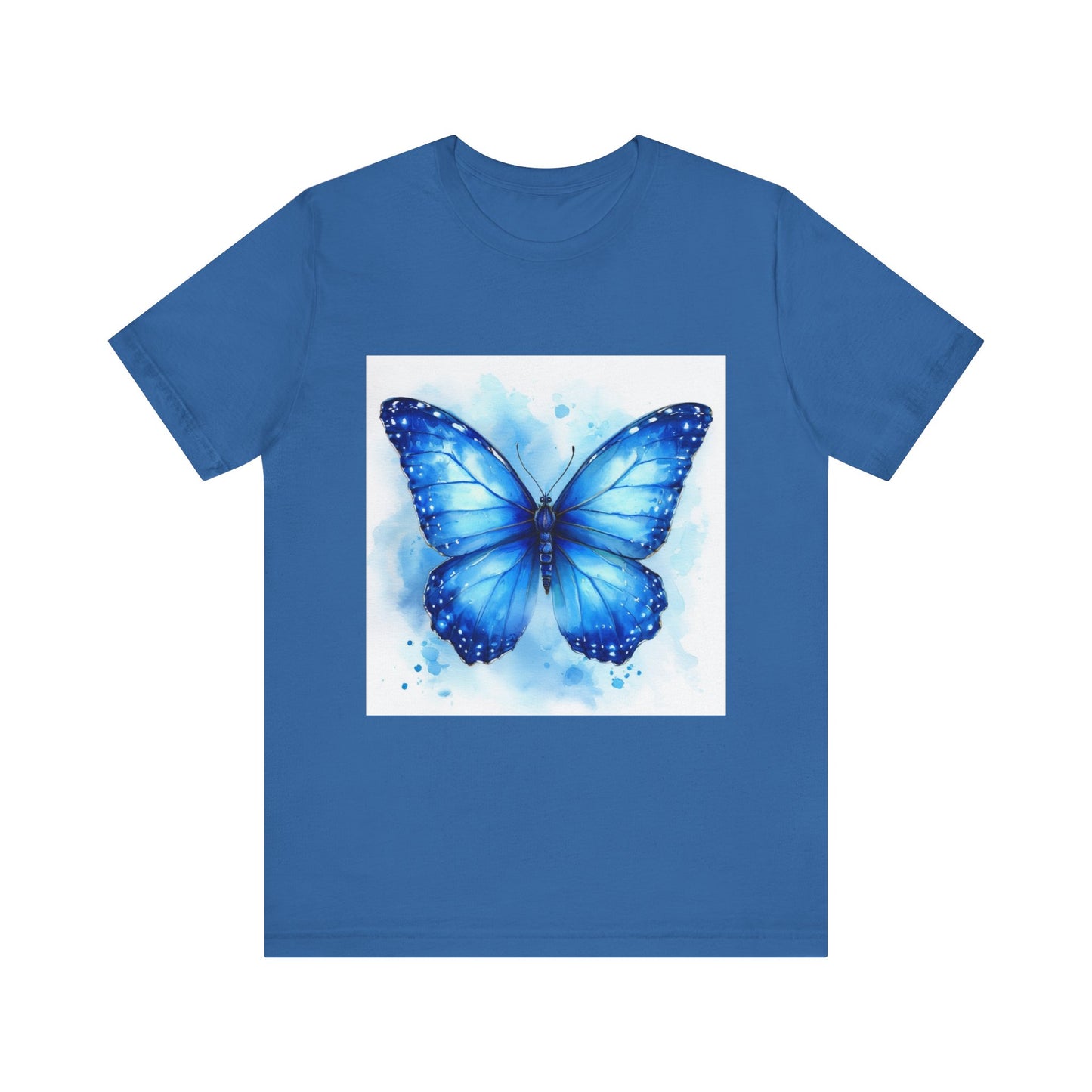 Blue Watercolor Butterfly Unisex Jersey Tee - Nature Inspired T-Shirt