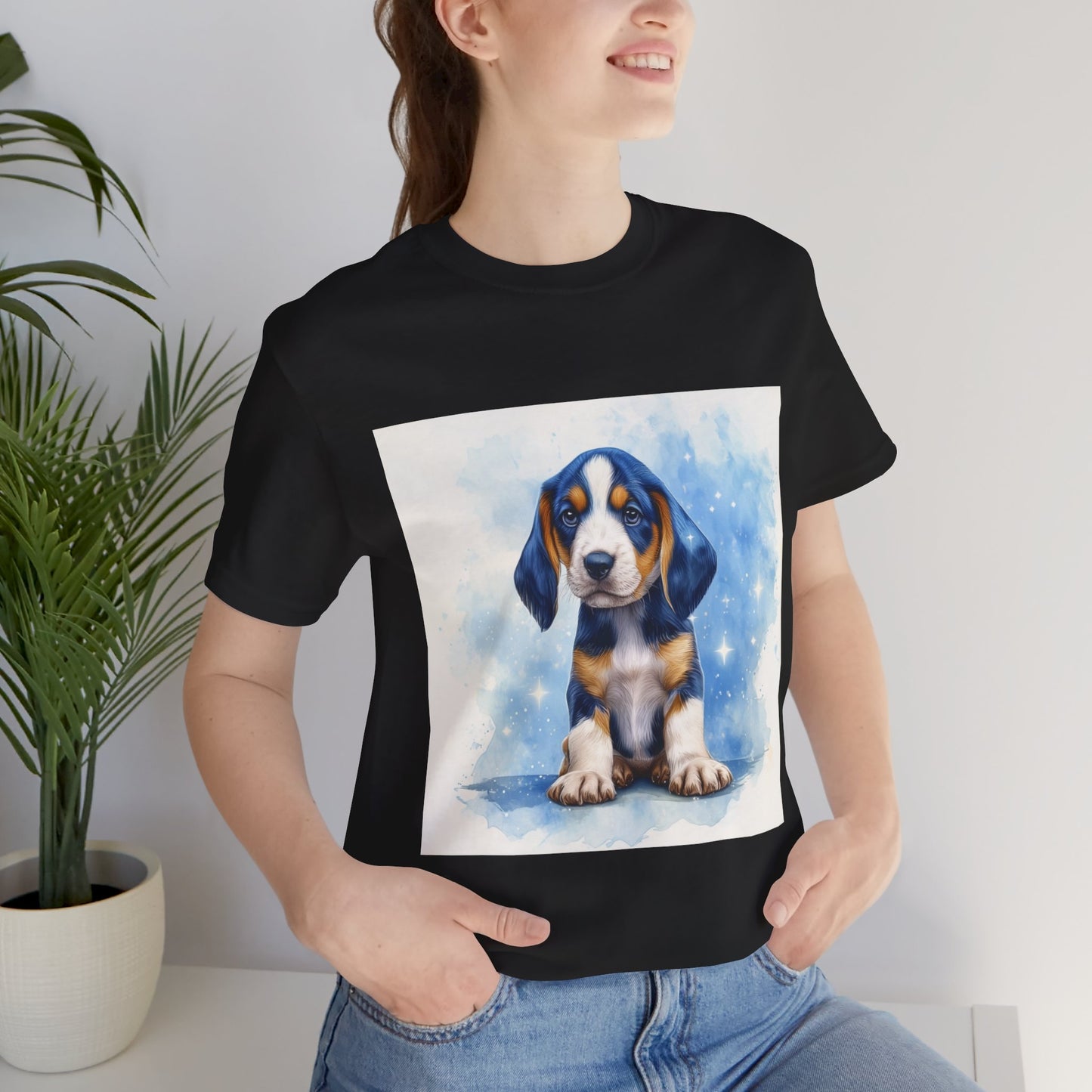 Blue Tick Puppy Unisex Jersey Short Sleeve Tee