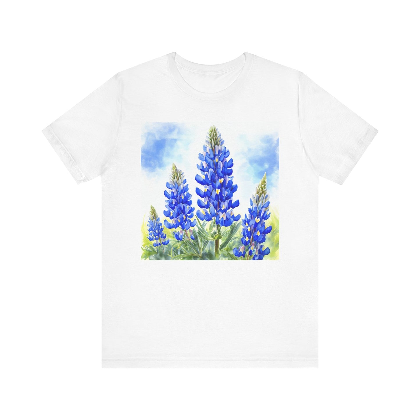 Bluebonnet Fields Unisex Jersey Short Sleeve Tee - Nature Inspired Botanical Art