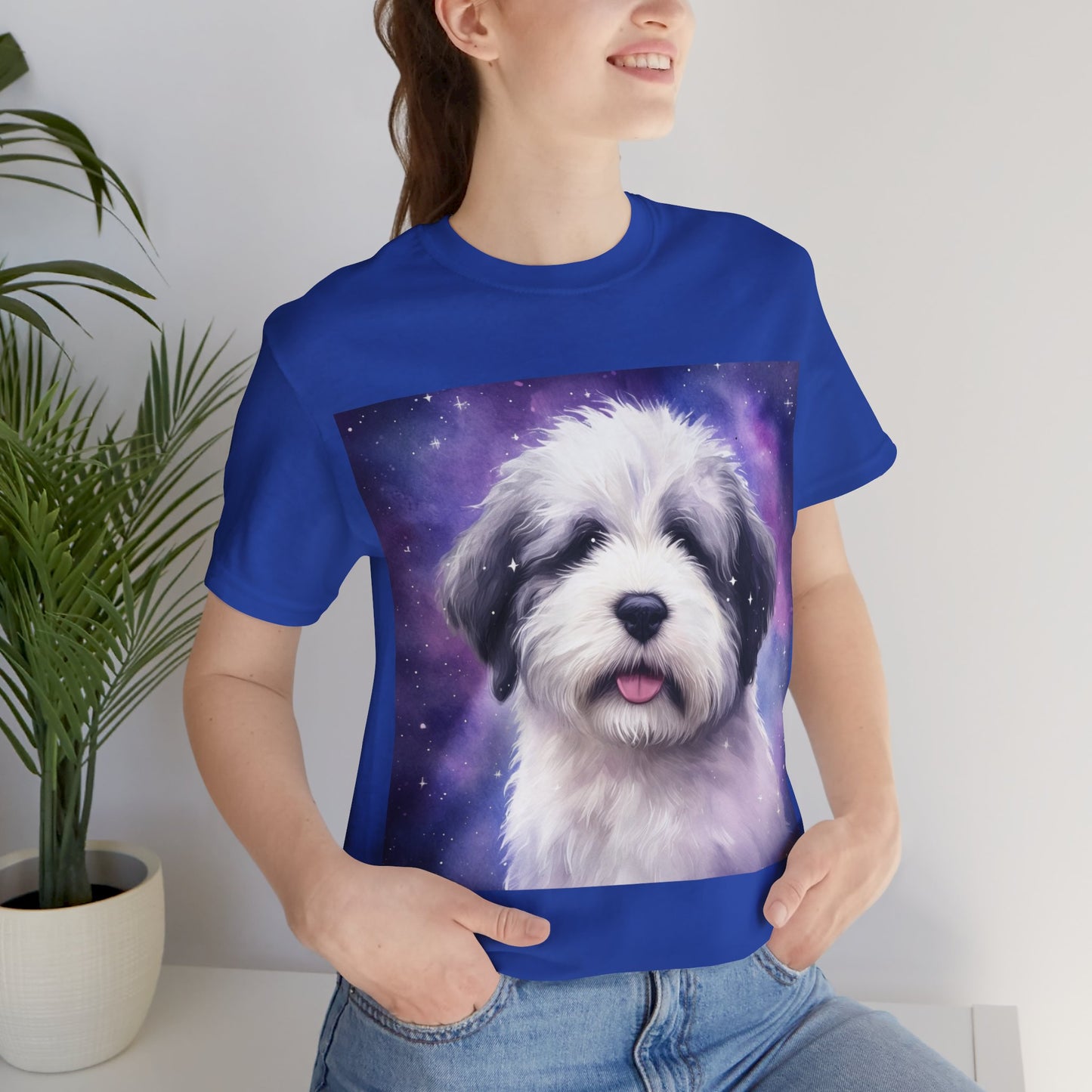 Galaxy Old English Sheepdog Unisex Jersey Short Sleeve Tee