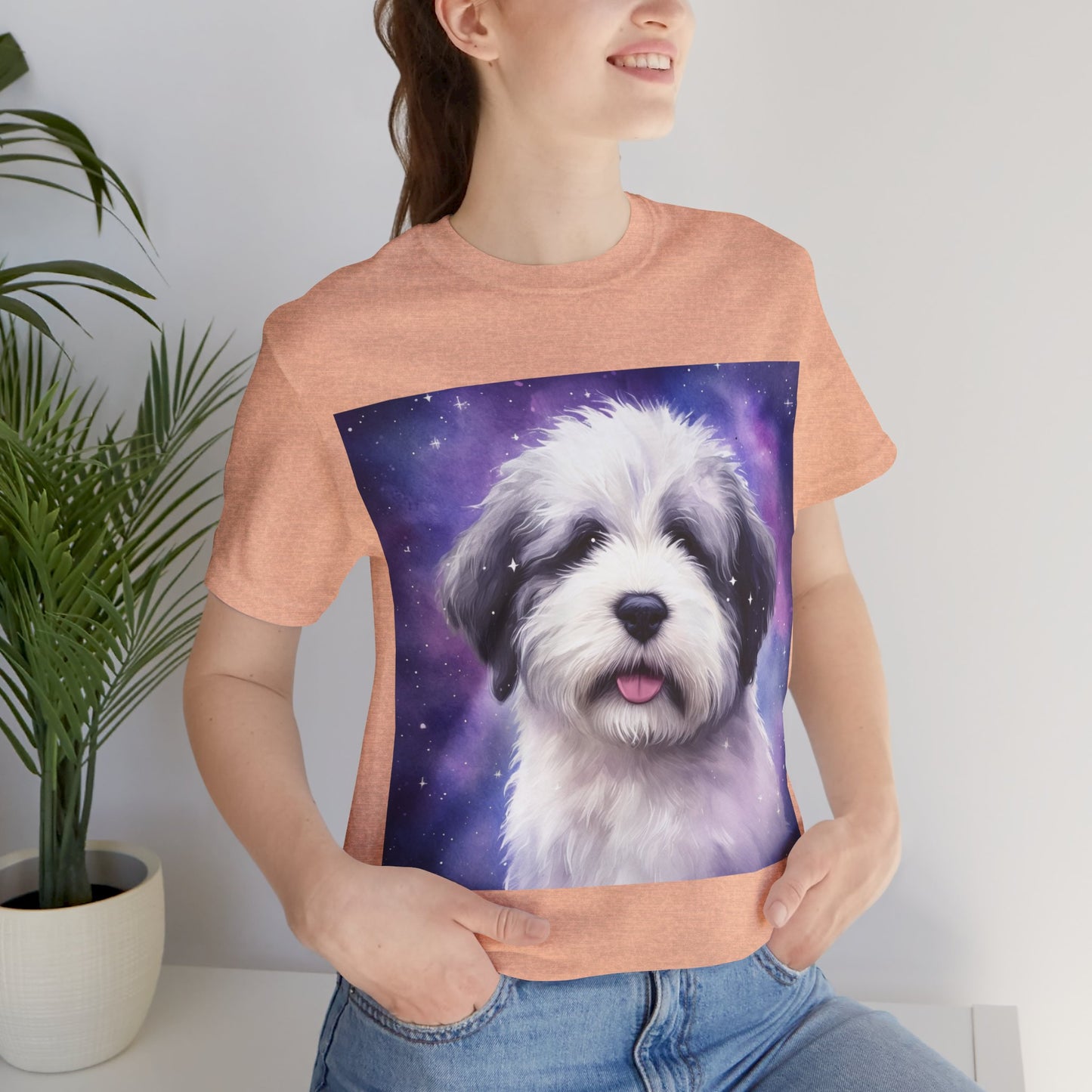 Galaxy Old English Sheepdog Unisex Jersey Short Sleeve Tee