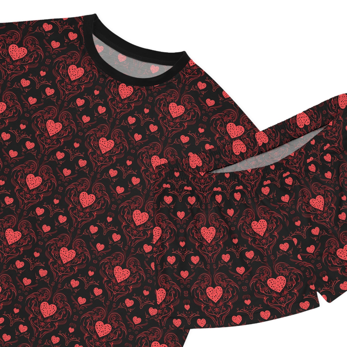 Gothic Hearts Women's Short Pajama Set (AOP)