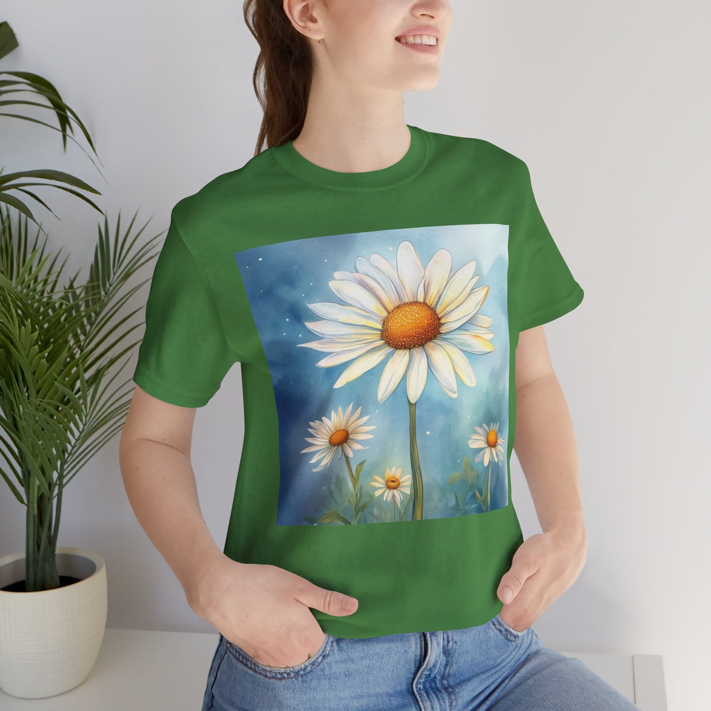 Delightful Daisy Unisex Jersey Tee - Nature-Inspired Floral Design