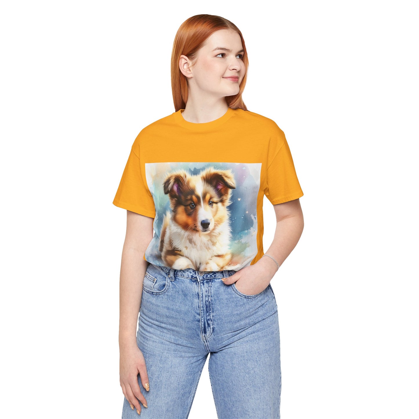 Watercolor Shetland Sheepdog Unisex Jersey Short Sleeve Tee