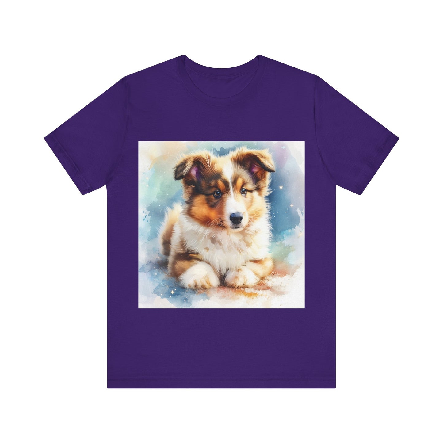 Watercolor Shetland Sheepdog Unisex Jersey Short Sleeve Tee