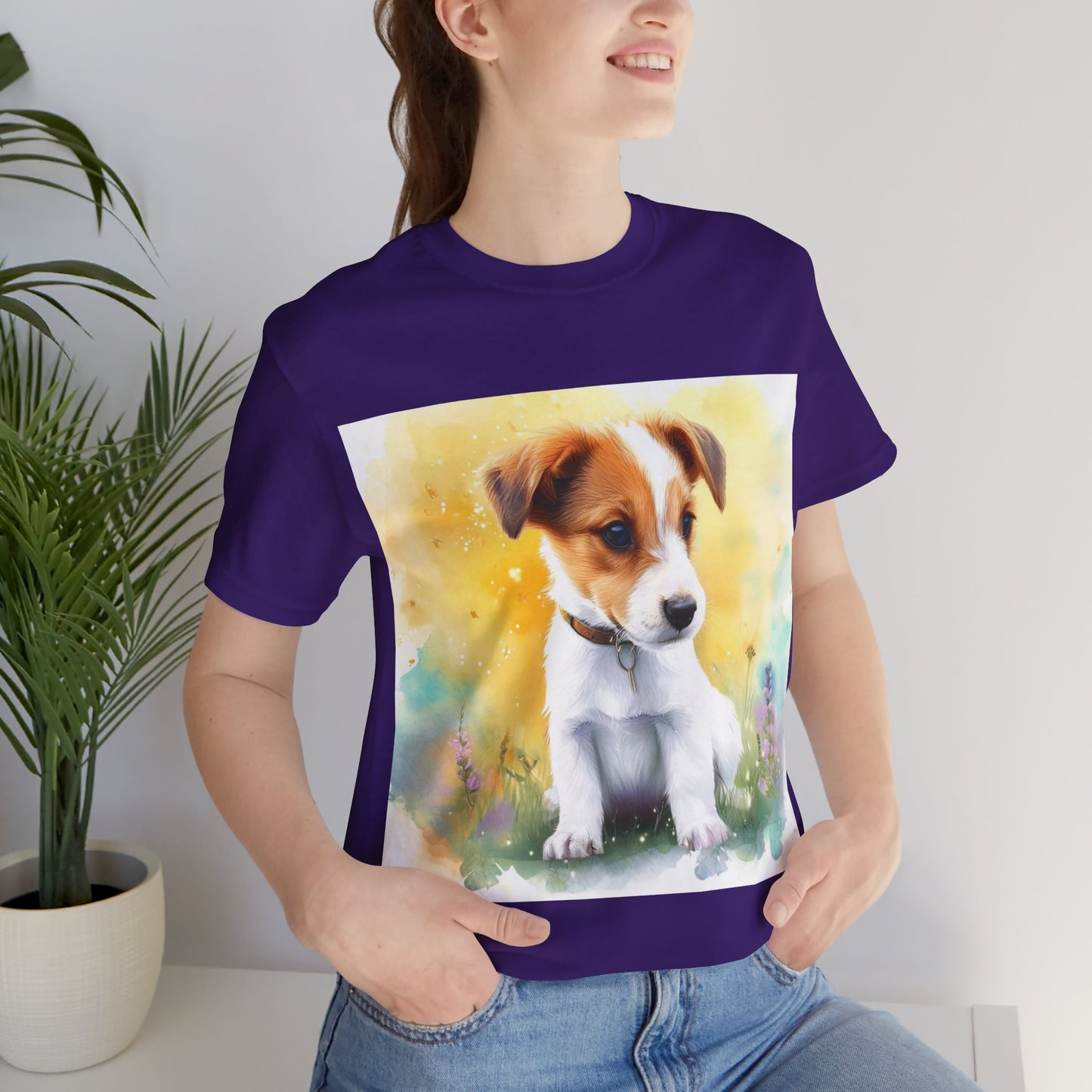 Fuzzy Jack Russell Unisex Jersey Short Sleeve Tee