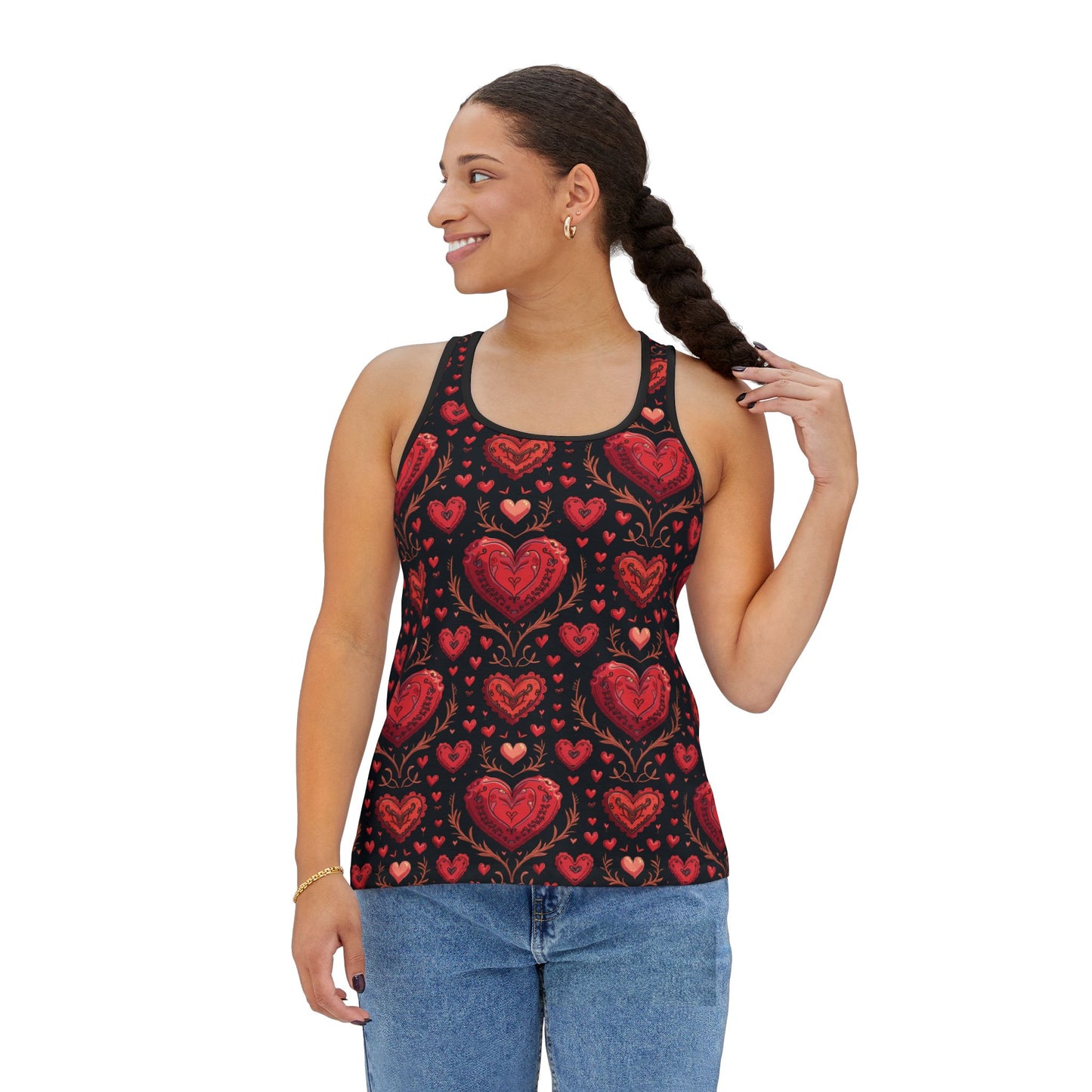 Heartfelt Noir Tank Top Women's Tank Top (AOP)