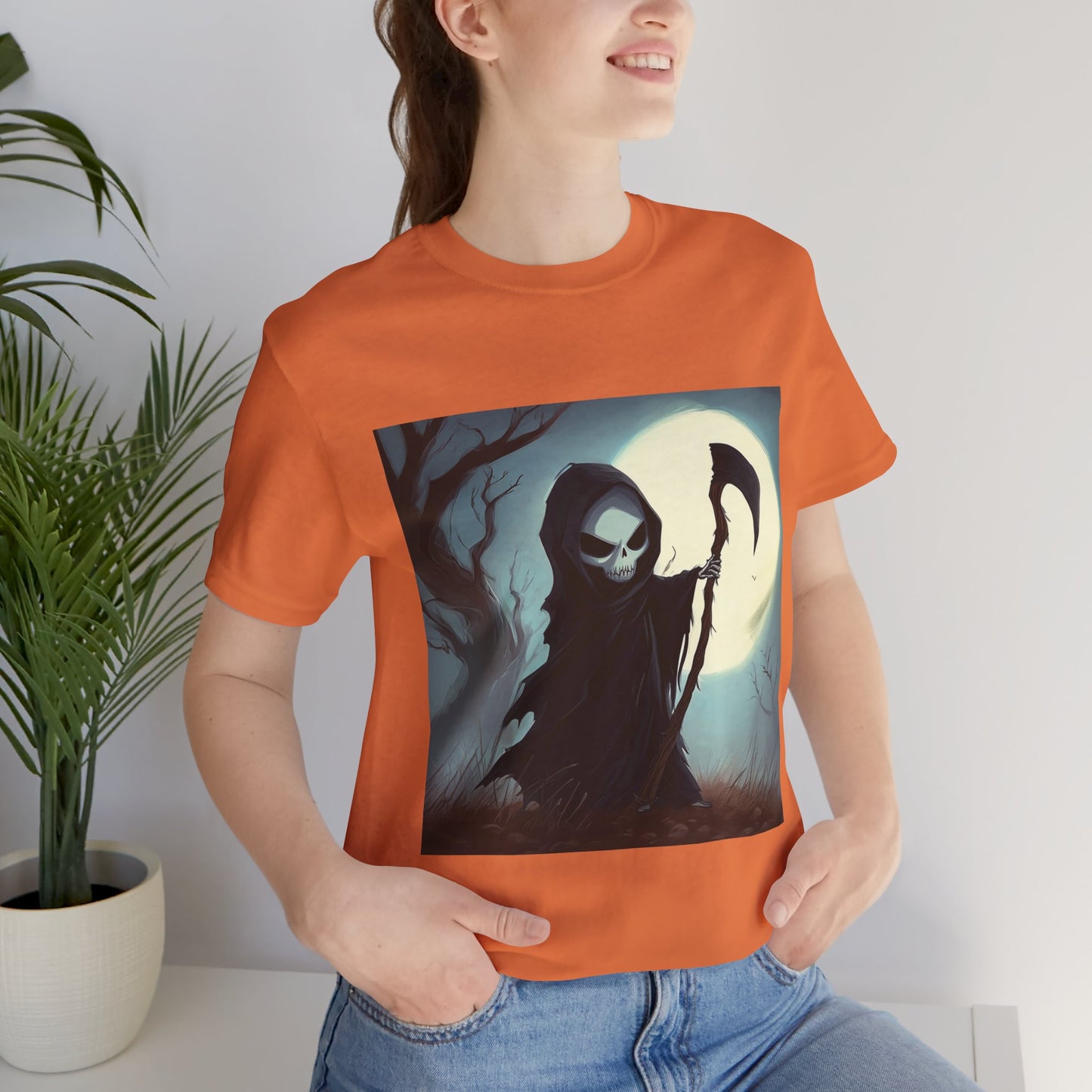 Dark Cute Grim Reaper Unisex Jersey Short Sleeve Tee