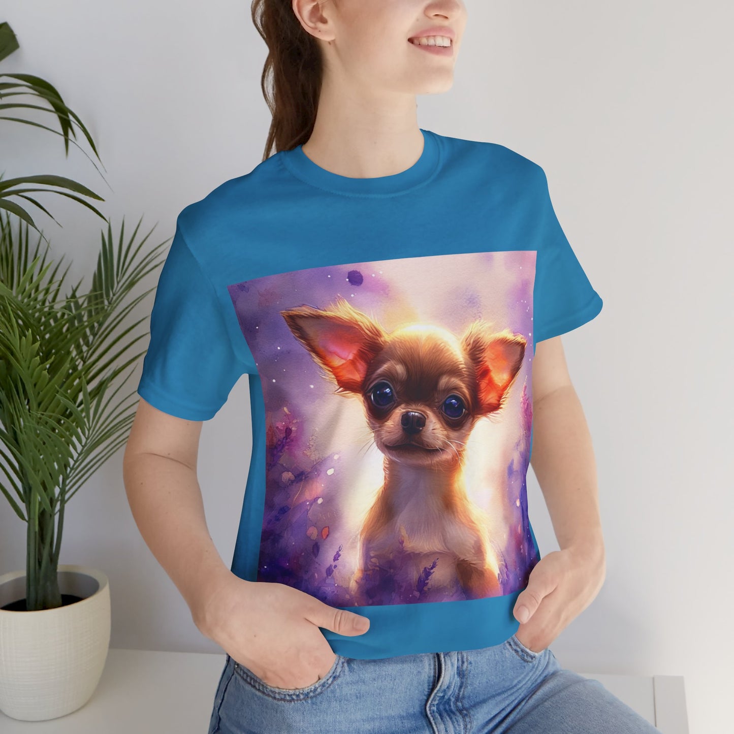 Galaxy Chihuahua Unisex Jersey Short Sleeve Tee