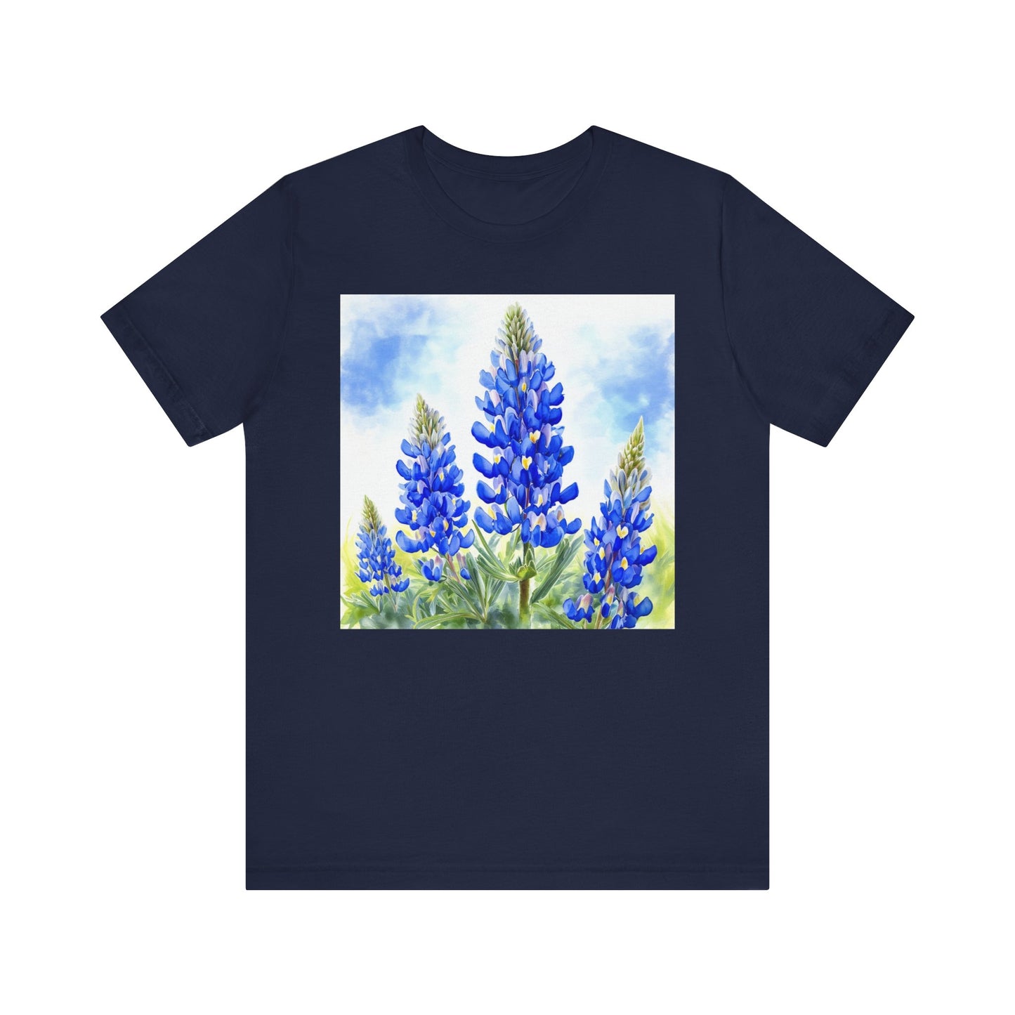 Bluebonnet Fields Unisex Jersey Short Sleeve Tee - Nature Inspired Botanical Art