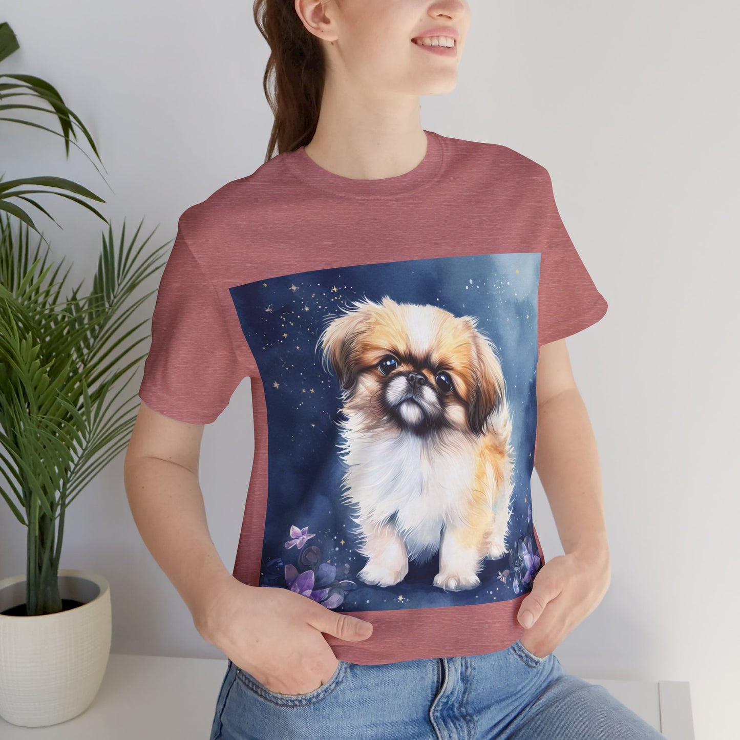 Pekinese Puppy Unisex Jersey Short Sleeve Tee