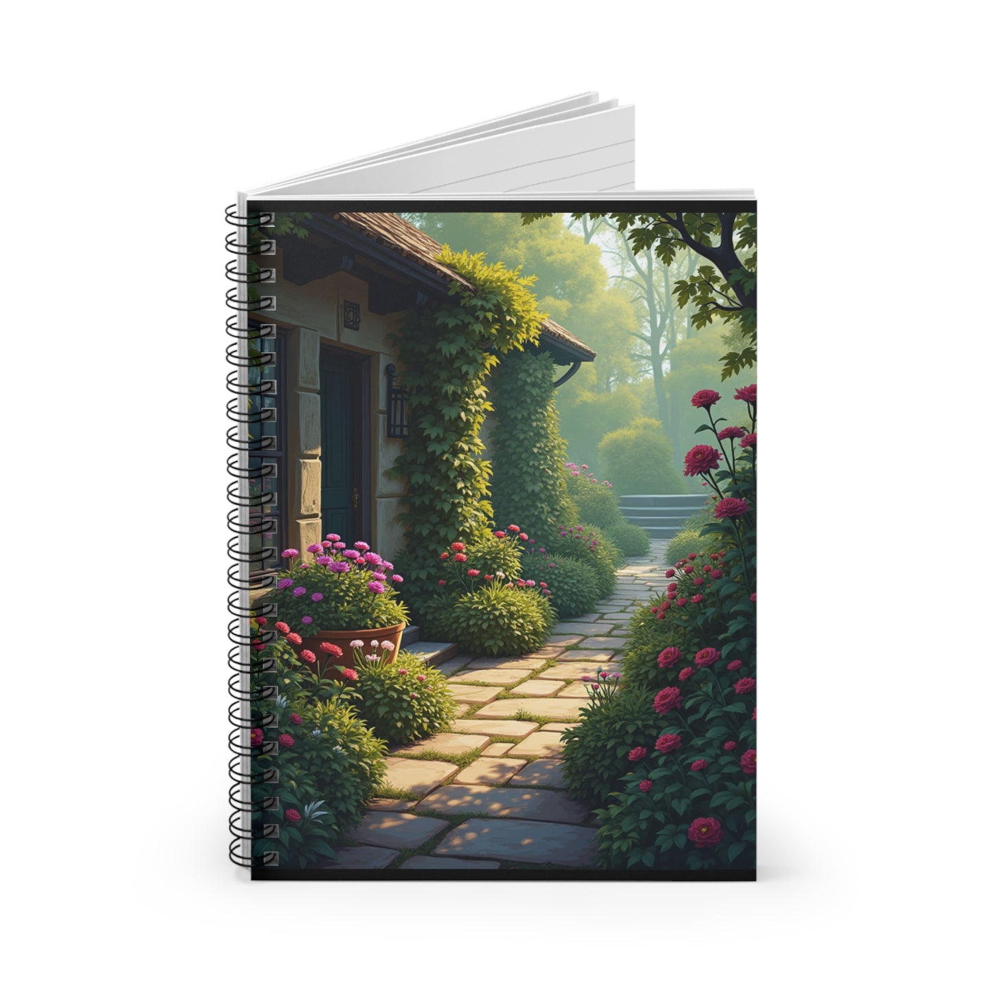 Tranquil Garden Spiral Notebook - Ruled Line for Nature Lovers and Journaling