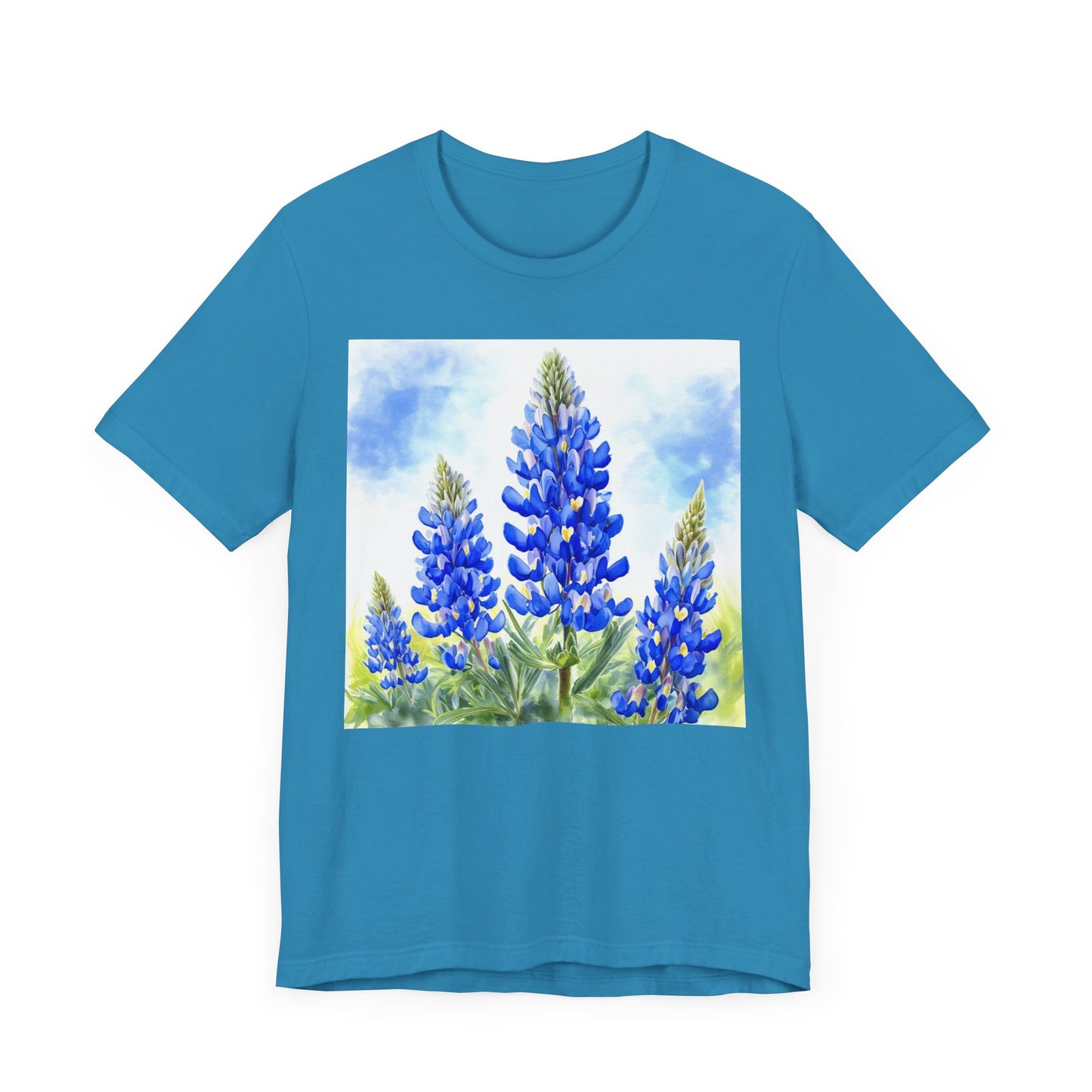 Bluebonnet Fields Unisex Jersey Short Sleeve Tee - Nature Inspired Botanical Art