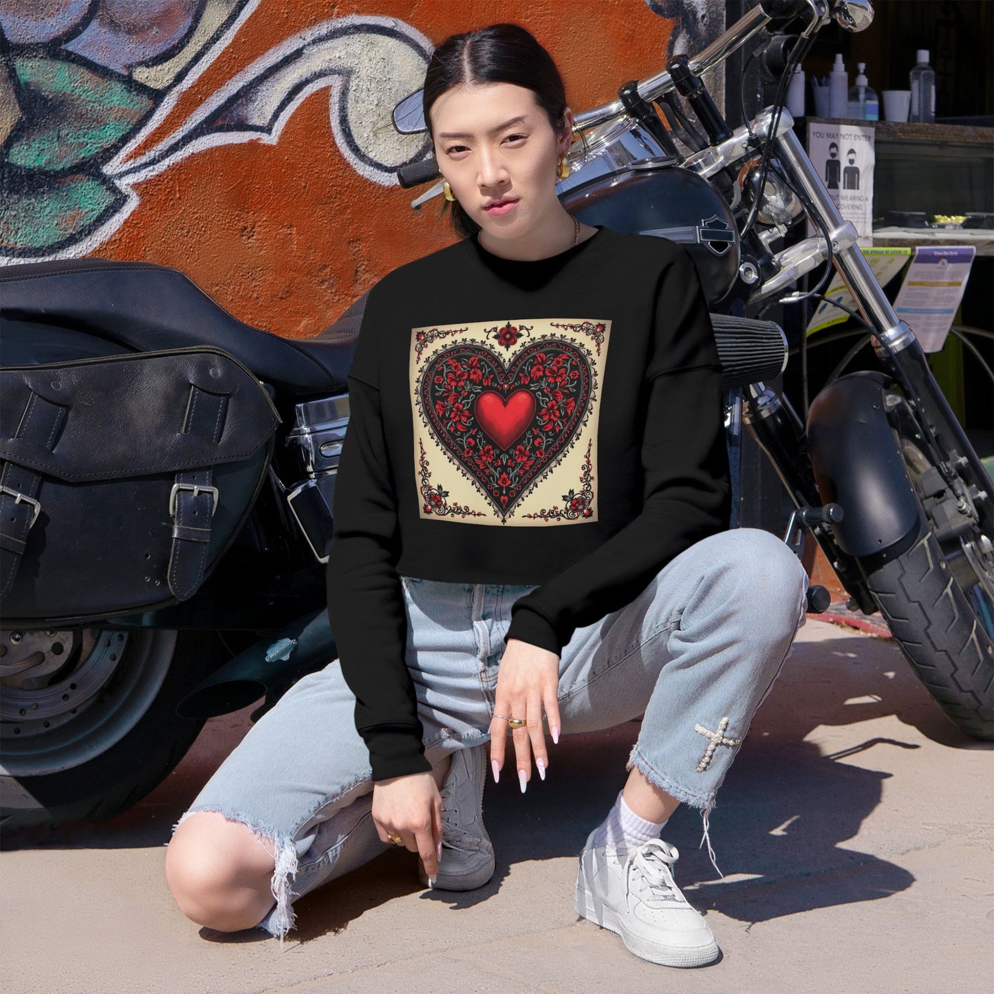 Midnight Love Women's Cropped Sweatshirt