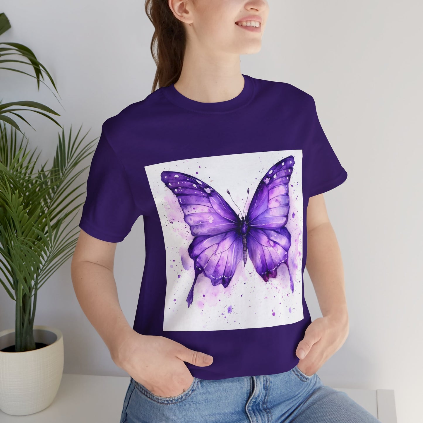 Purple Butterfly Dreams Unisex Jersey Tee - Inspirational Garden Apparel