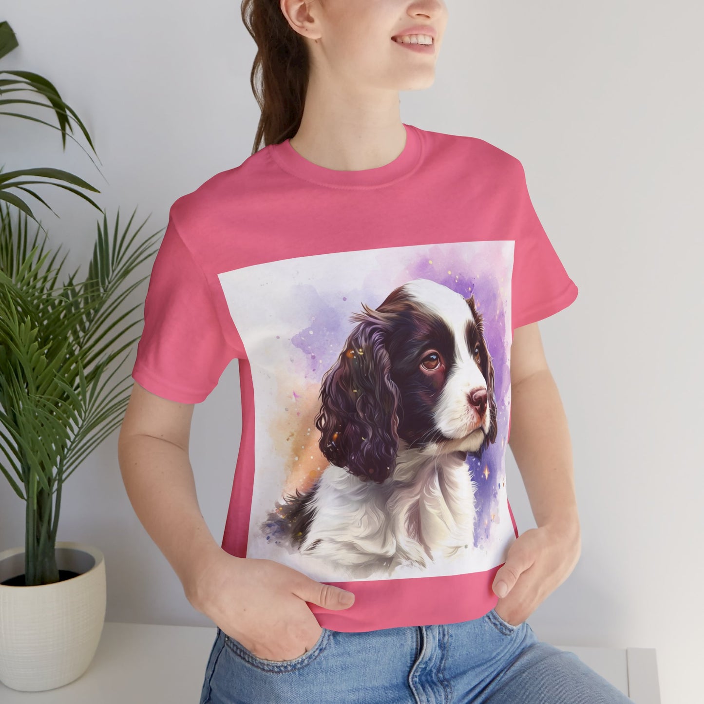 Cute Springer Spaniel Unisex Jersey Short Sleeve Tee