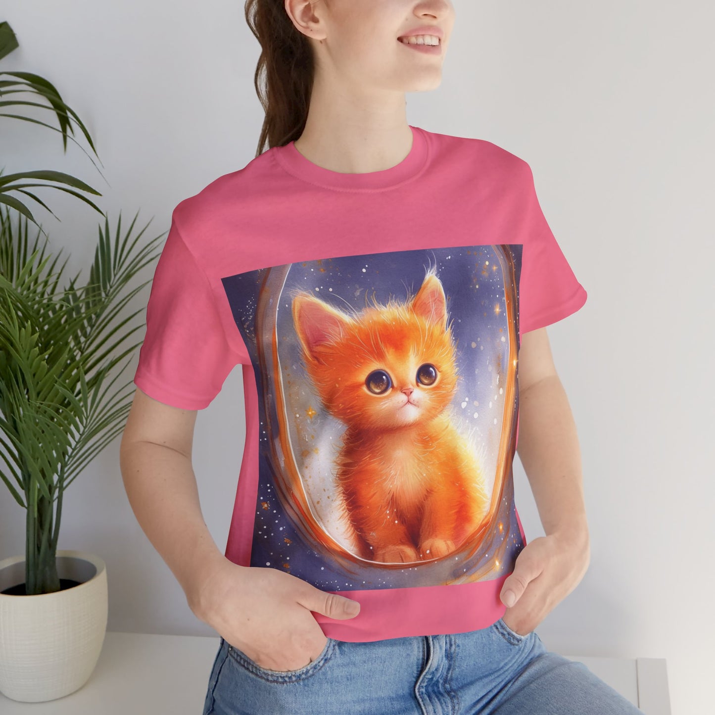 Adorable Orange Kitten Unisex Jersey Short Sleeve Tee