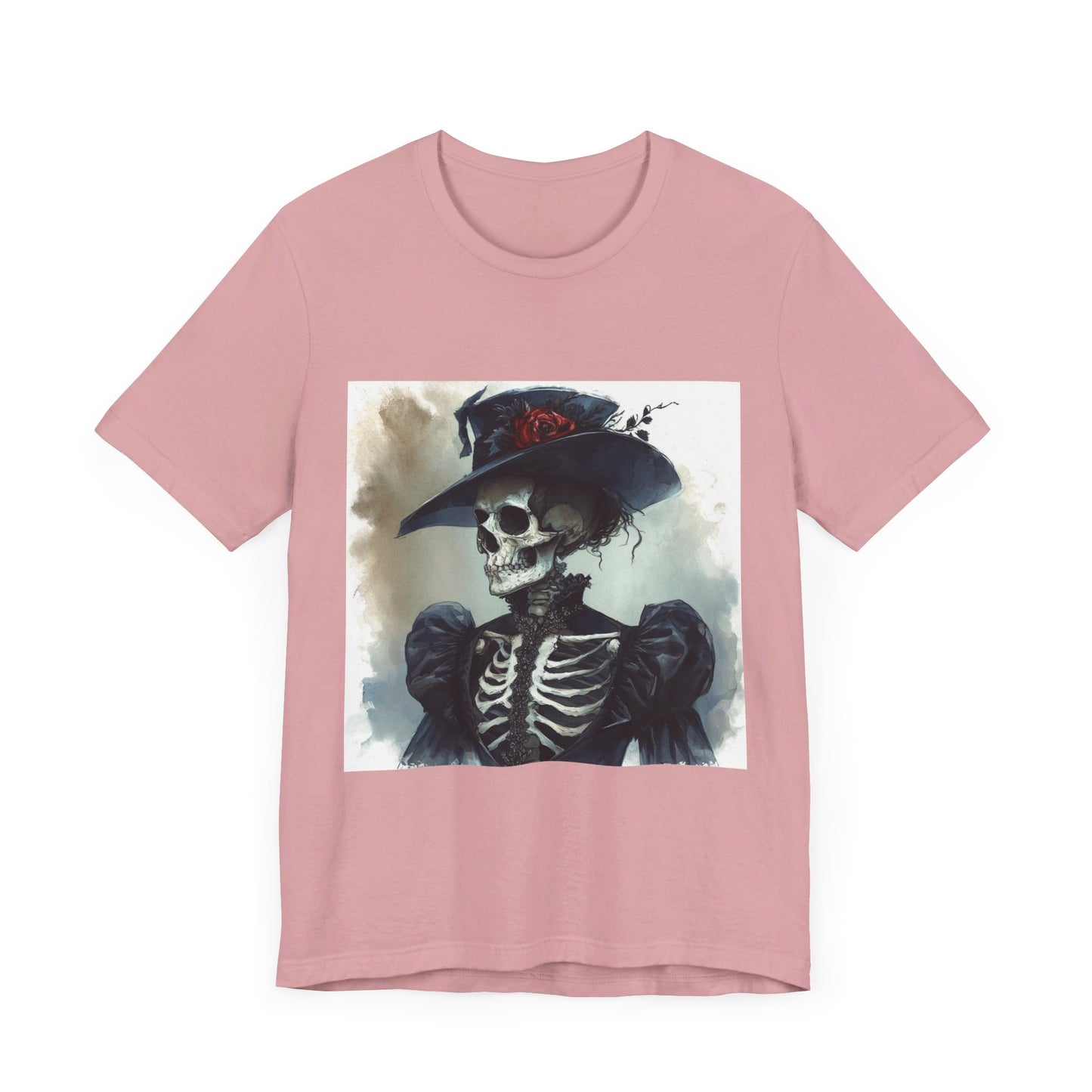 Rose Hat Skeleton Unisex Jersey Short Sleeve Tee