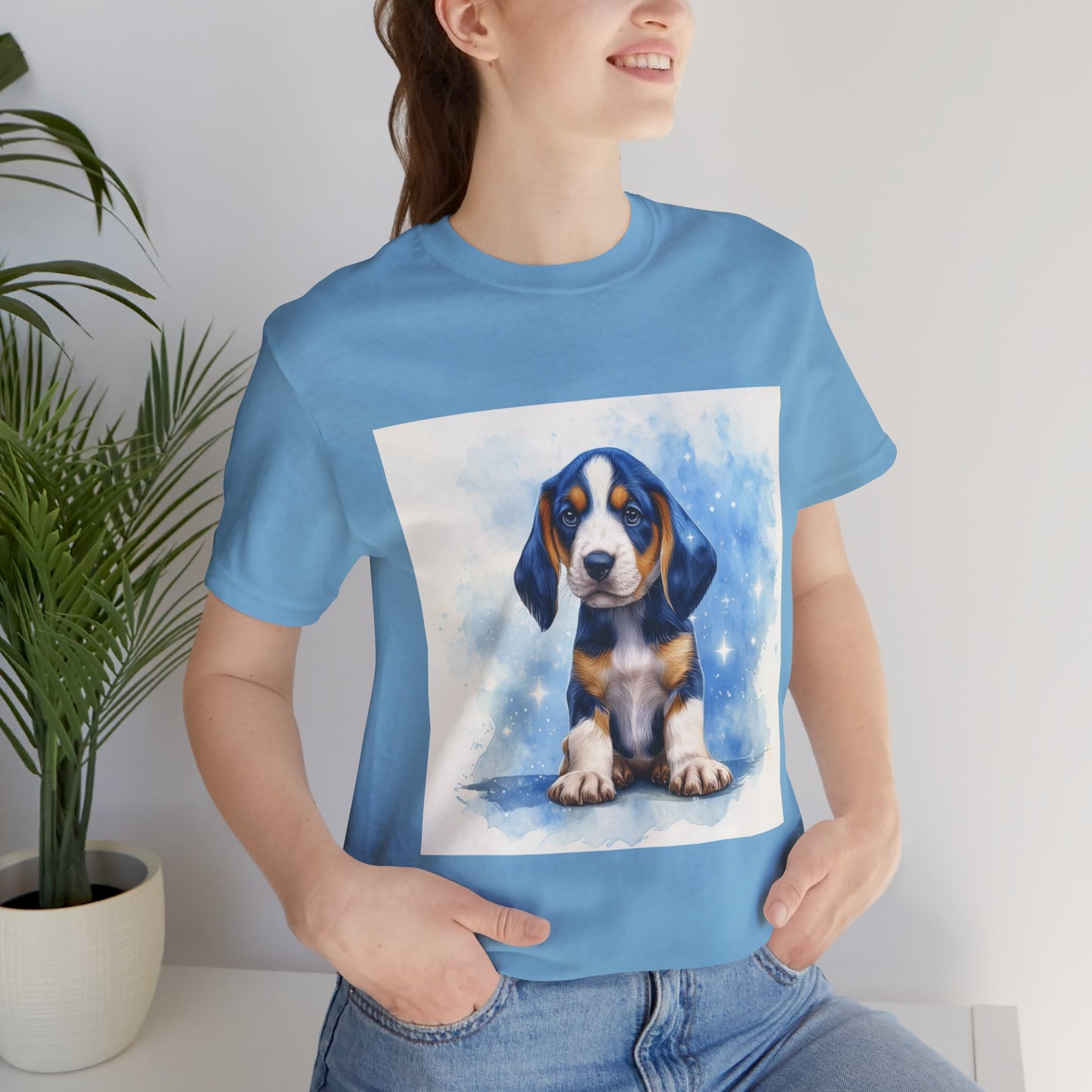 Blue Tick Puppy Unisex Jersey Short Sleeve Tee