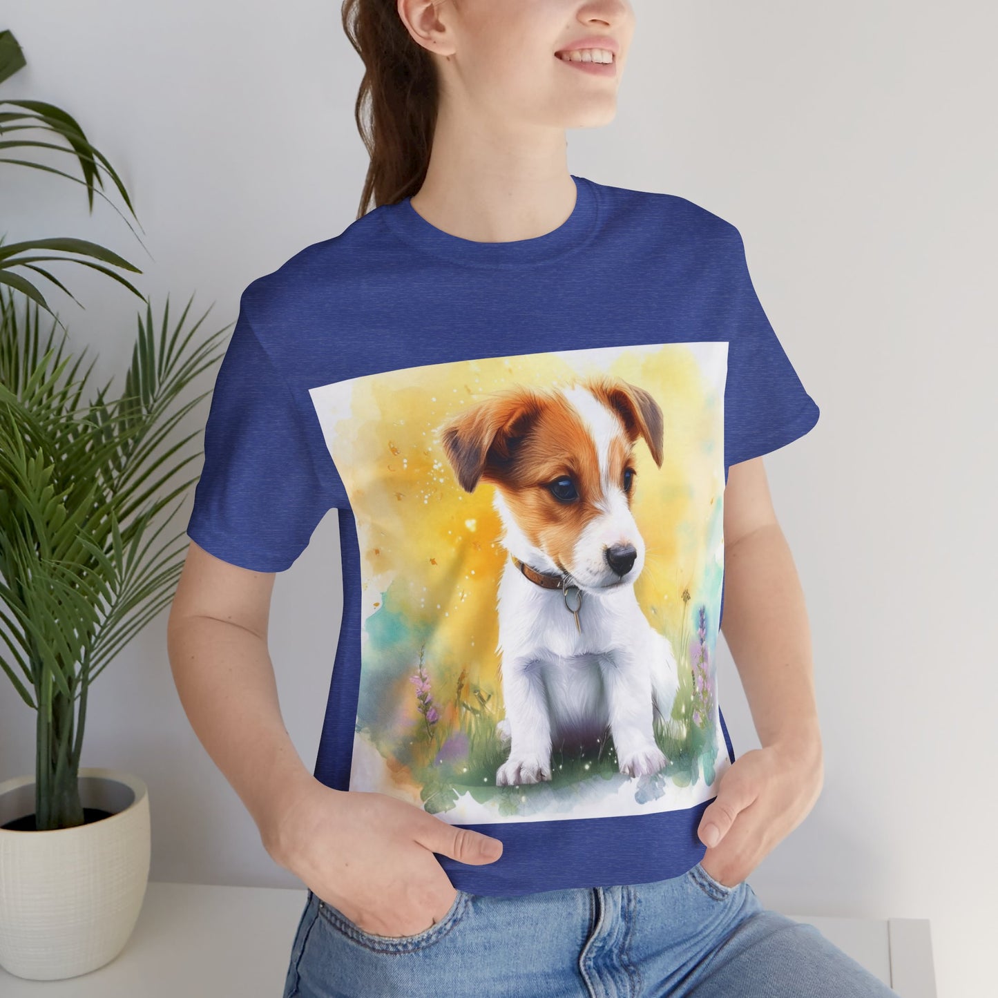 Fuzzy Jack Russell Unisex Jersey Short Sleeve Tee