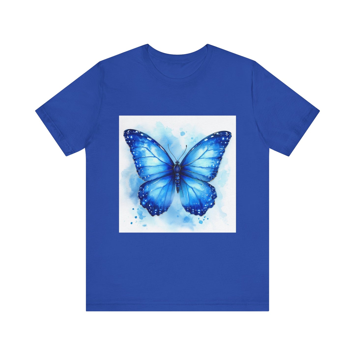 Blue Watercolor Butterfly Unisex Jersey Tee - Nature Inspired T-Shirt