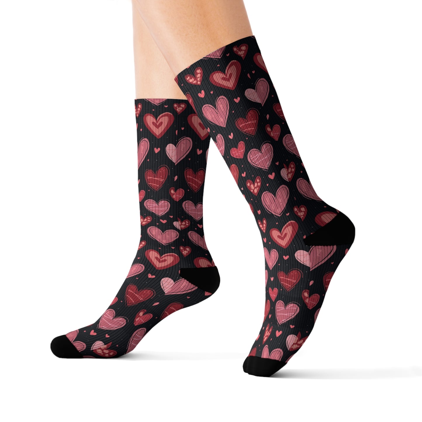 Cute Heart Sublimation Socks