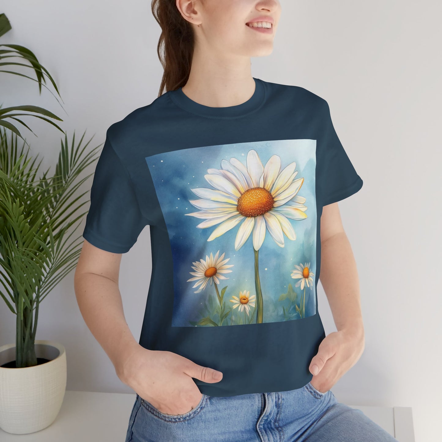 Delightful Daisy Unisex Jersey Tee - Nature-Inspired Floral Design