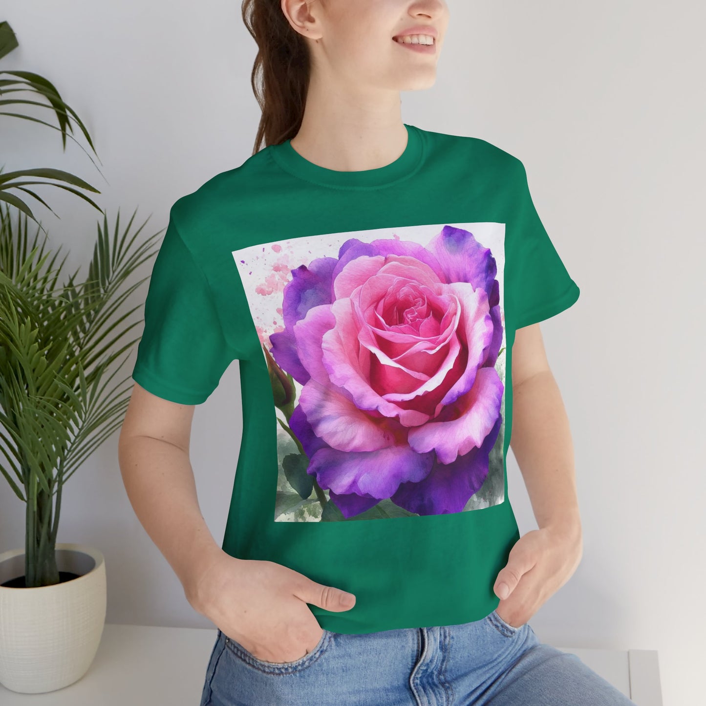 Rose Garden Unisex Jersey Tee - Vibrant Rose Design