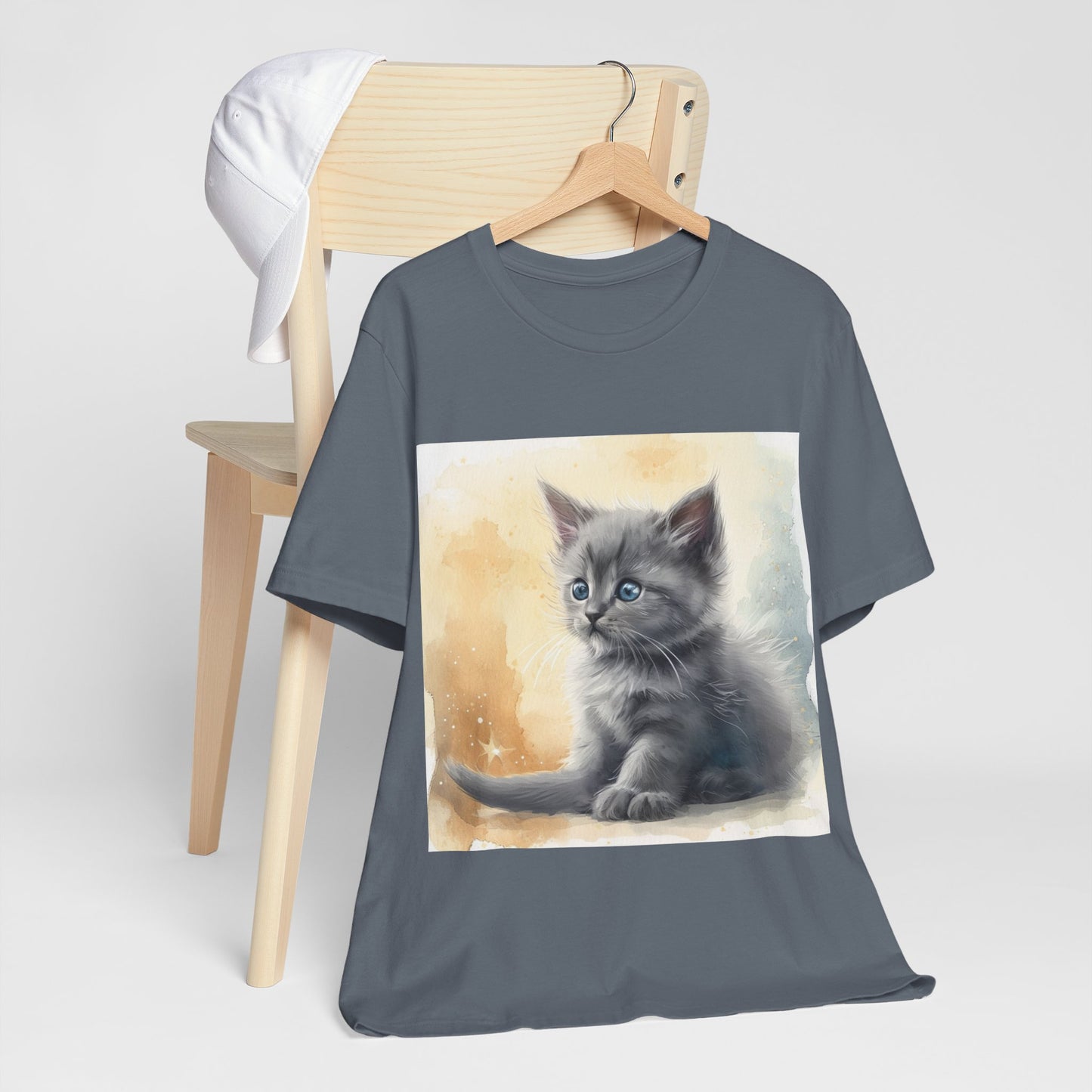 Fluffy Gray Kitten Unisex Jersey Short Sleeve Tee