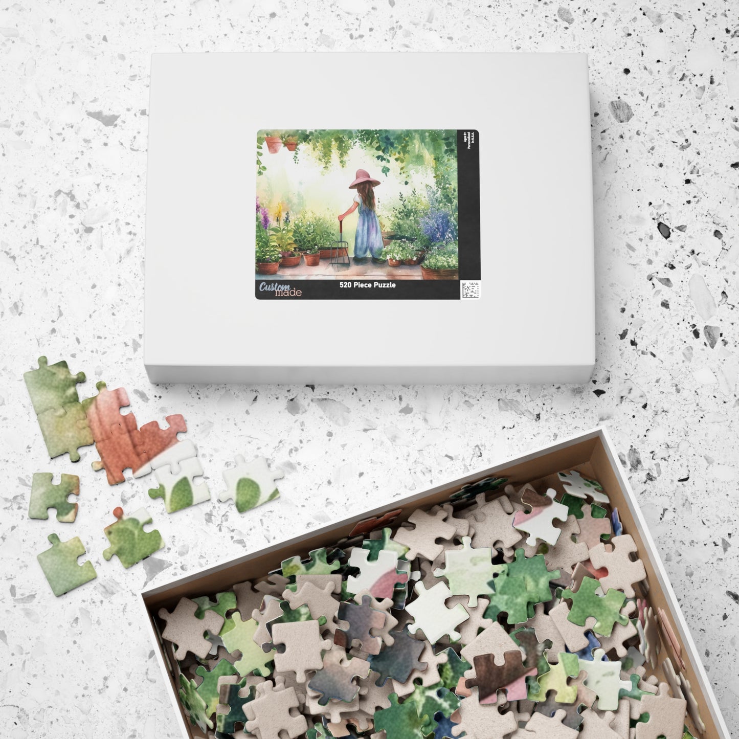 Cute Gardening Watercolor Puzzle (110, 252, 520, 1014-piece)