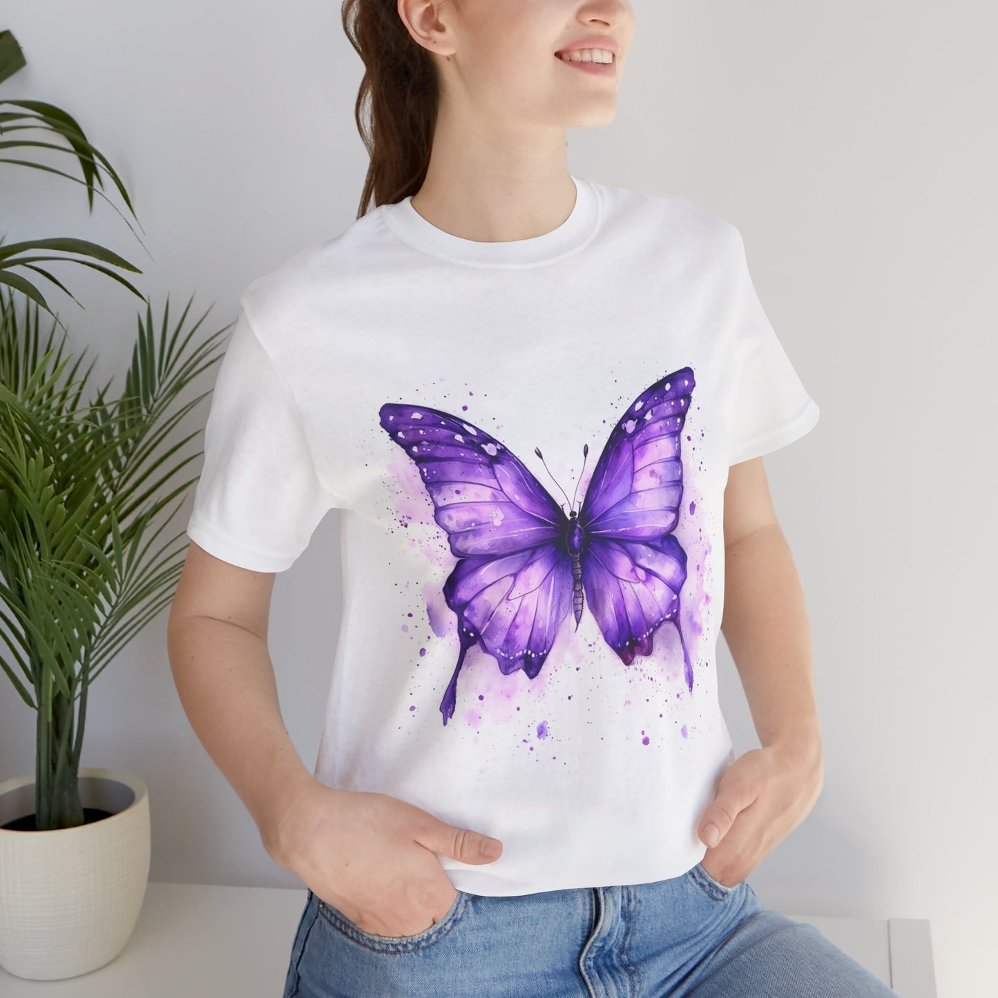 Purple Butterfly Dreams Unisex Jersey Tee - Inspirational Garden Apparel