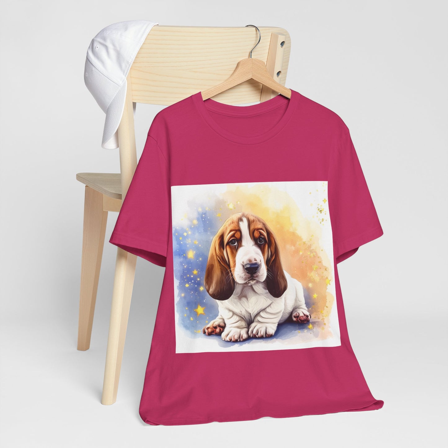 Watercolor Basset Hound Unisex Jersey Short Sleeve Tee