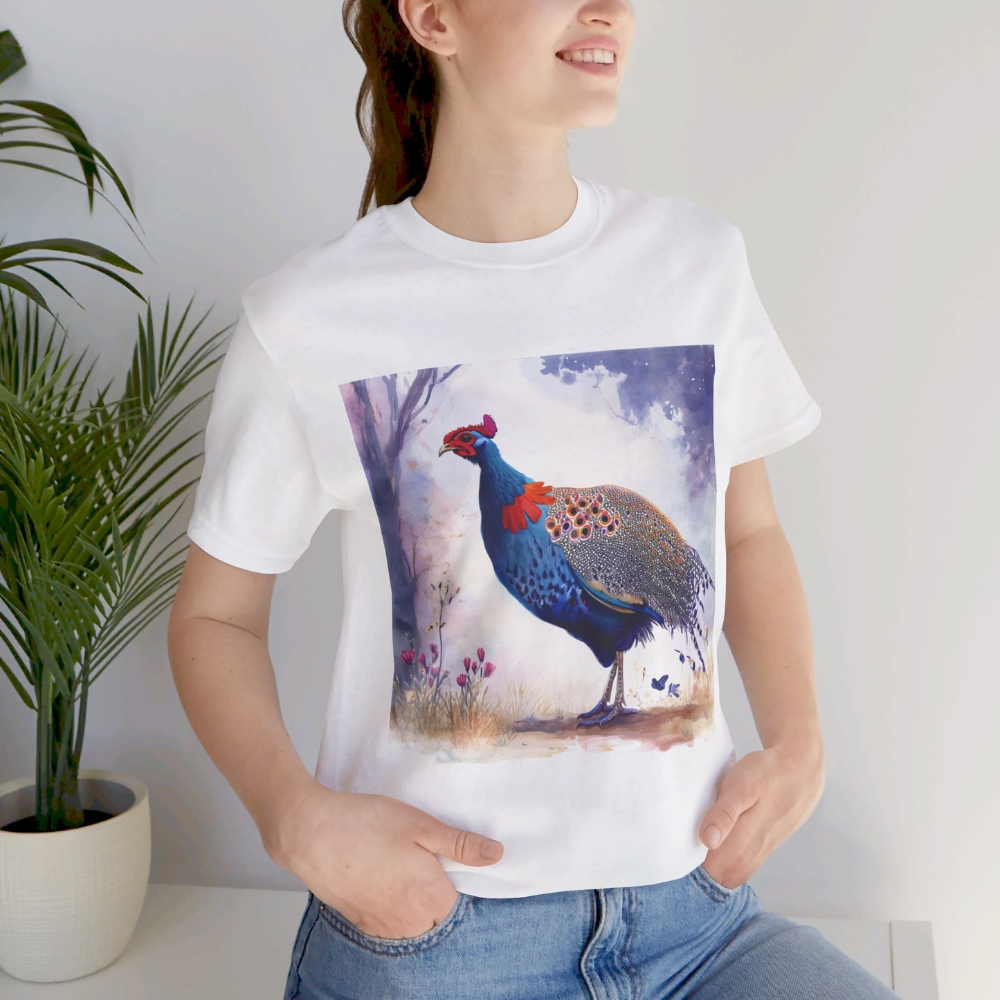 Cute Guinea Fowl Unisex Jersey Short Sleeve Tee