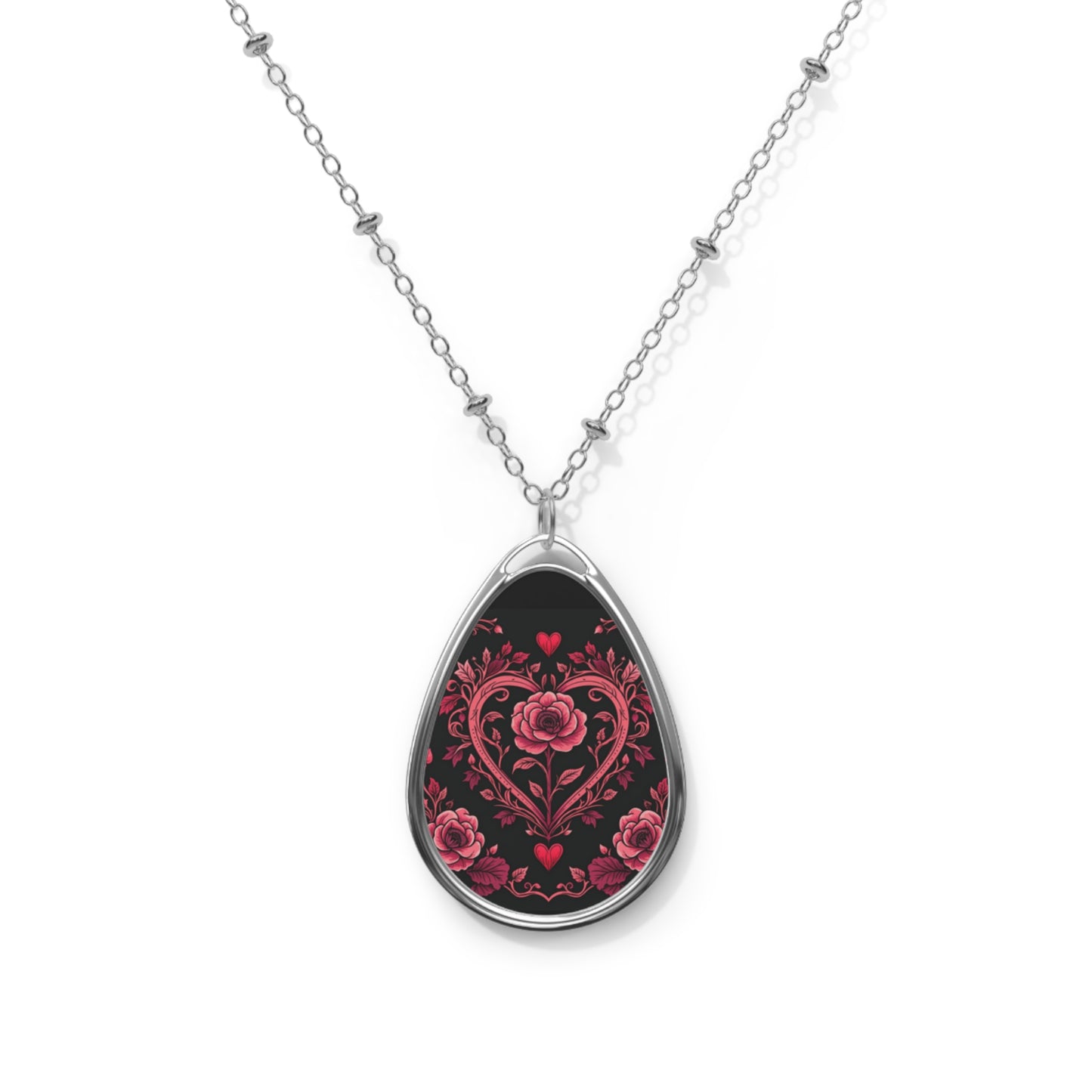 Dark Bloom Oval Necklace