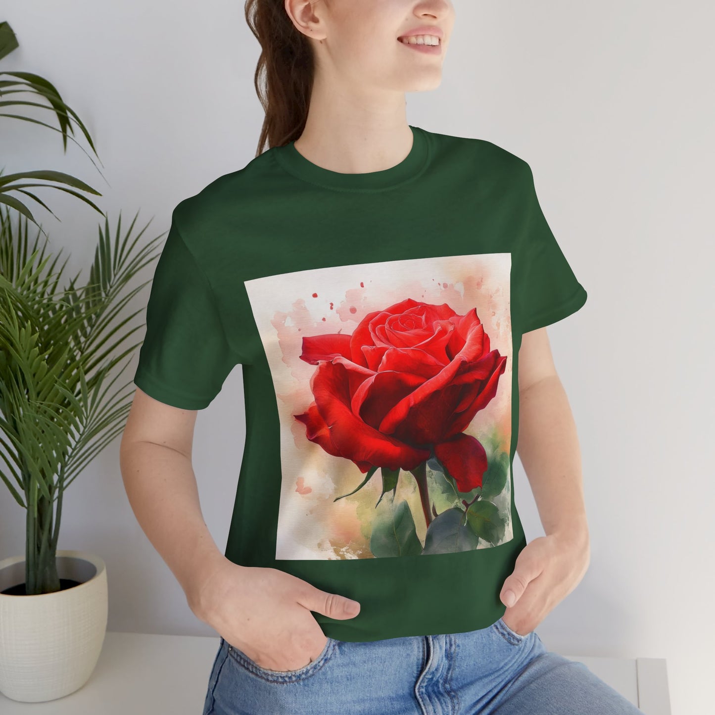 Ruby Bliss Unisex Short Sleeve Tee - Floral Art Top for Nature Lovers