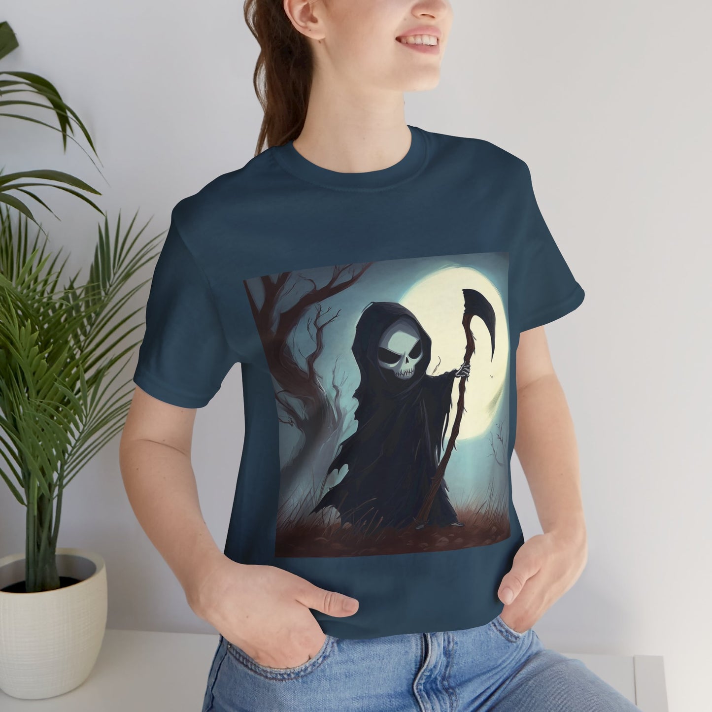Dark Cute Grim Reaper Unisex Jersey Short Sleeve Tee