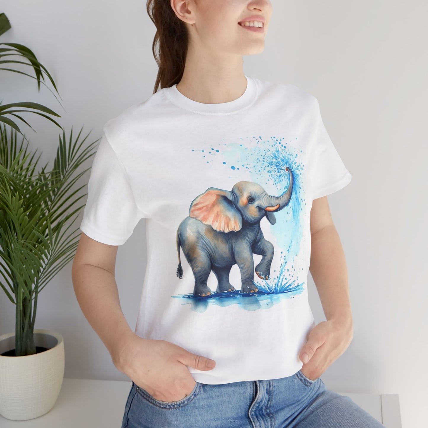 Adorable Elephant Splash Unisex Tee