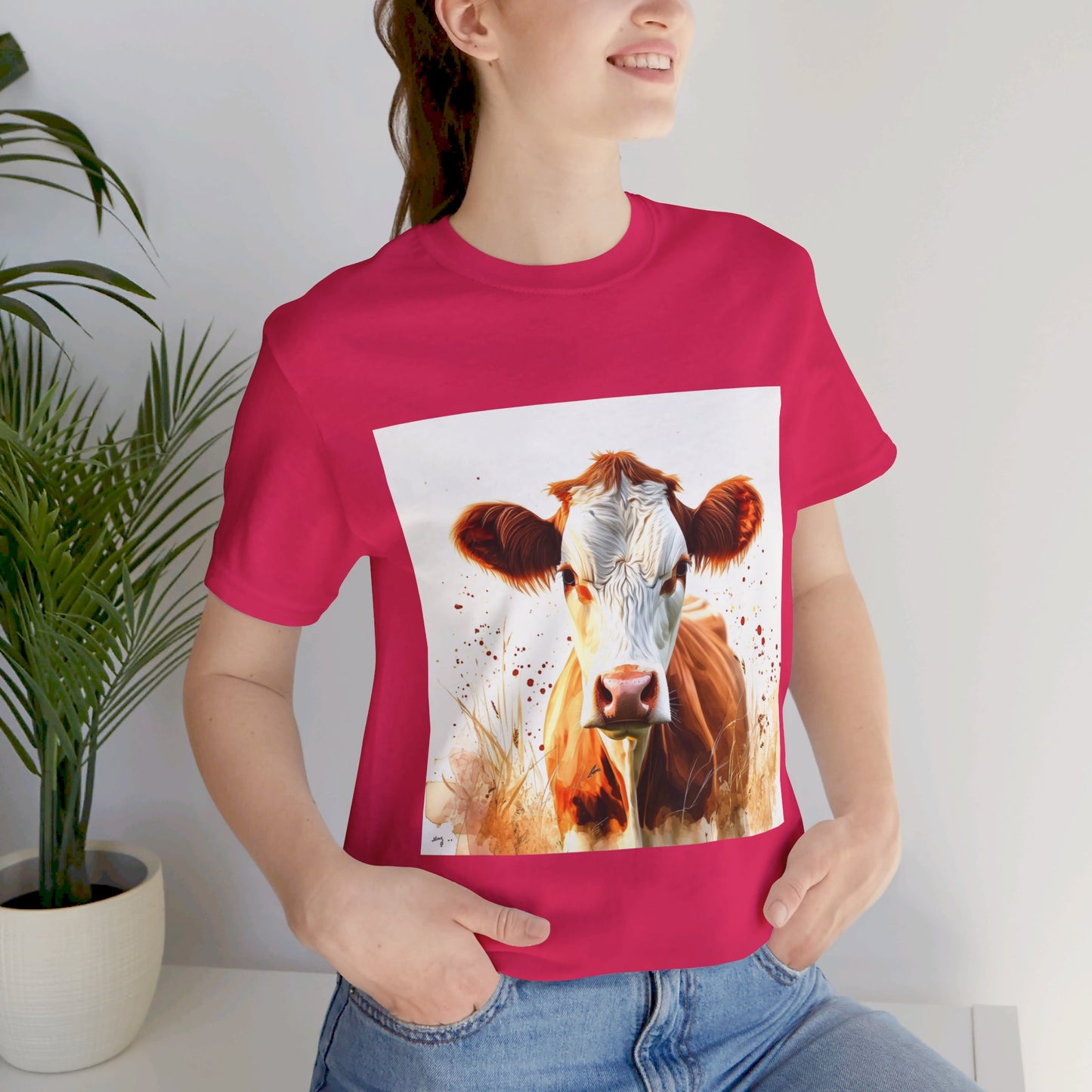 Cute Jersey Cow Unisex Jersey Short Sleeve Tee