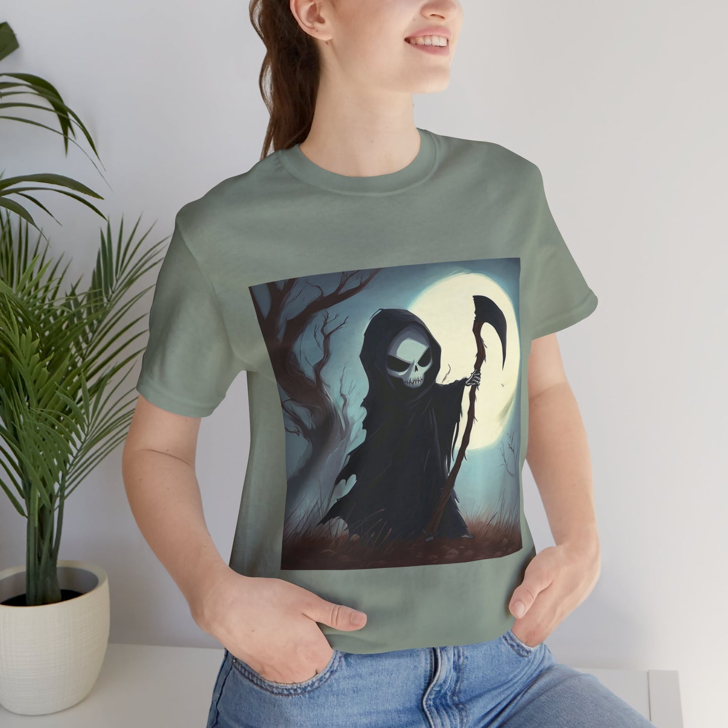 Dark Cute Grim Reaper Unisex Jersey Short Sleeve Tee