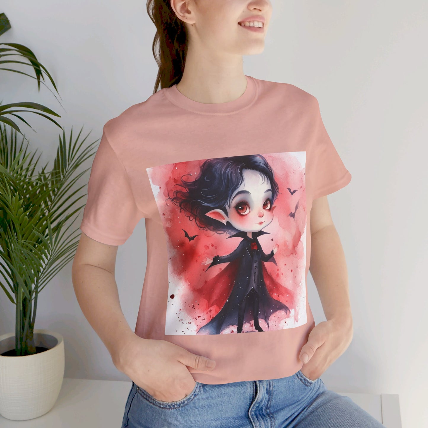 Cute Happy Vampire Unisex Jersey Short Sleeve Tee