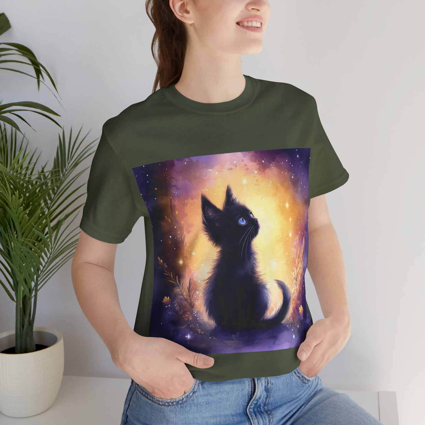 Galaxy Black Kitten Unisex Jersey Short Sleeve Tee