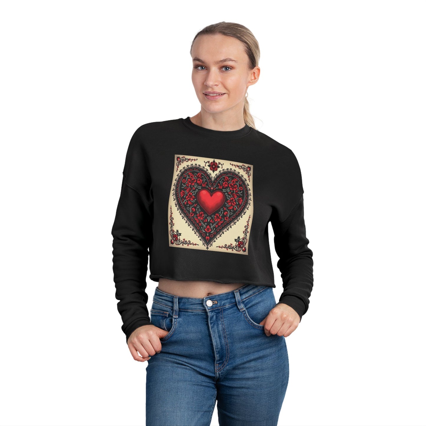 Midnight Love Women's Cropped Sweatshirt