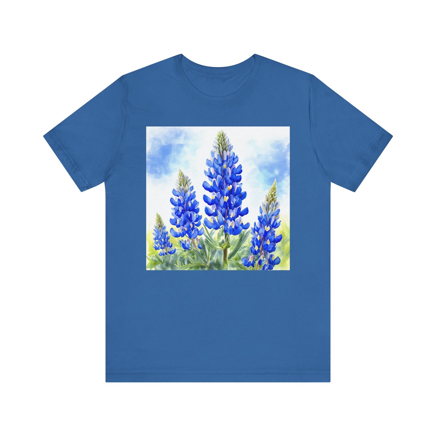 Bluebonnet Fields Unisex Jersey Short Sleeve Tee - Nature Inspired Botanical Art