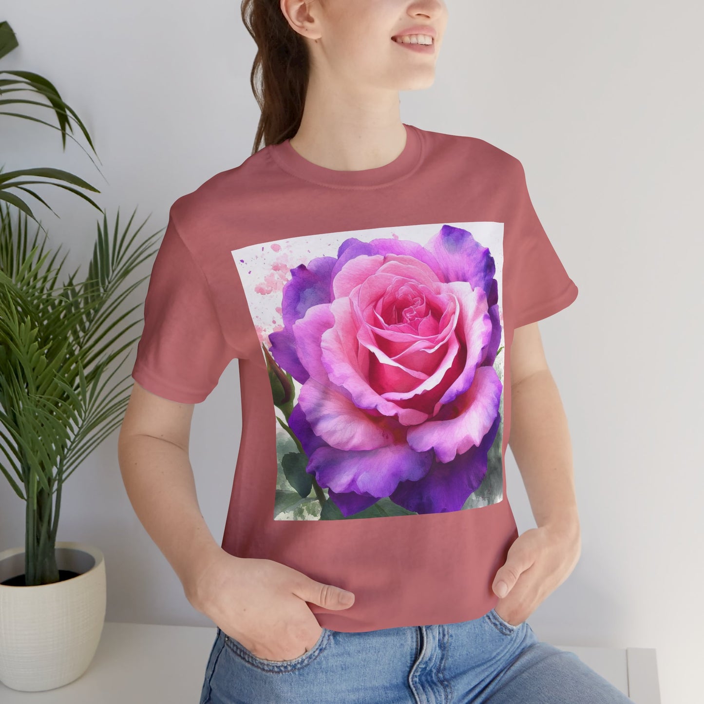 Rose Garden Unisex Jersey Tee - Vibrant Rose Design
