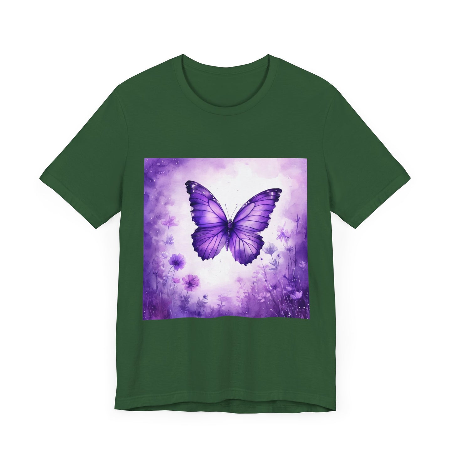 Lavender Flutter Unisex Short Sleeve Tee - Nature Inspired T-Shirt for Relaxed Days