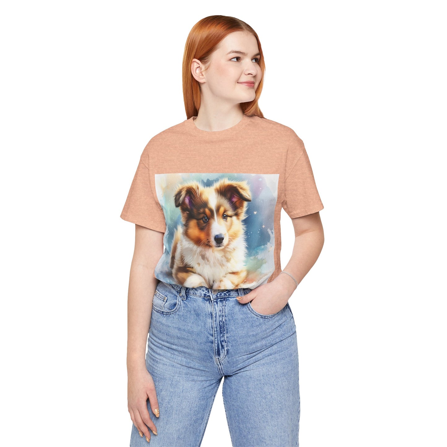 Watercolor Shetland Sheepdog Unisex Jersey Short Sleeve Tee