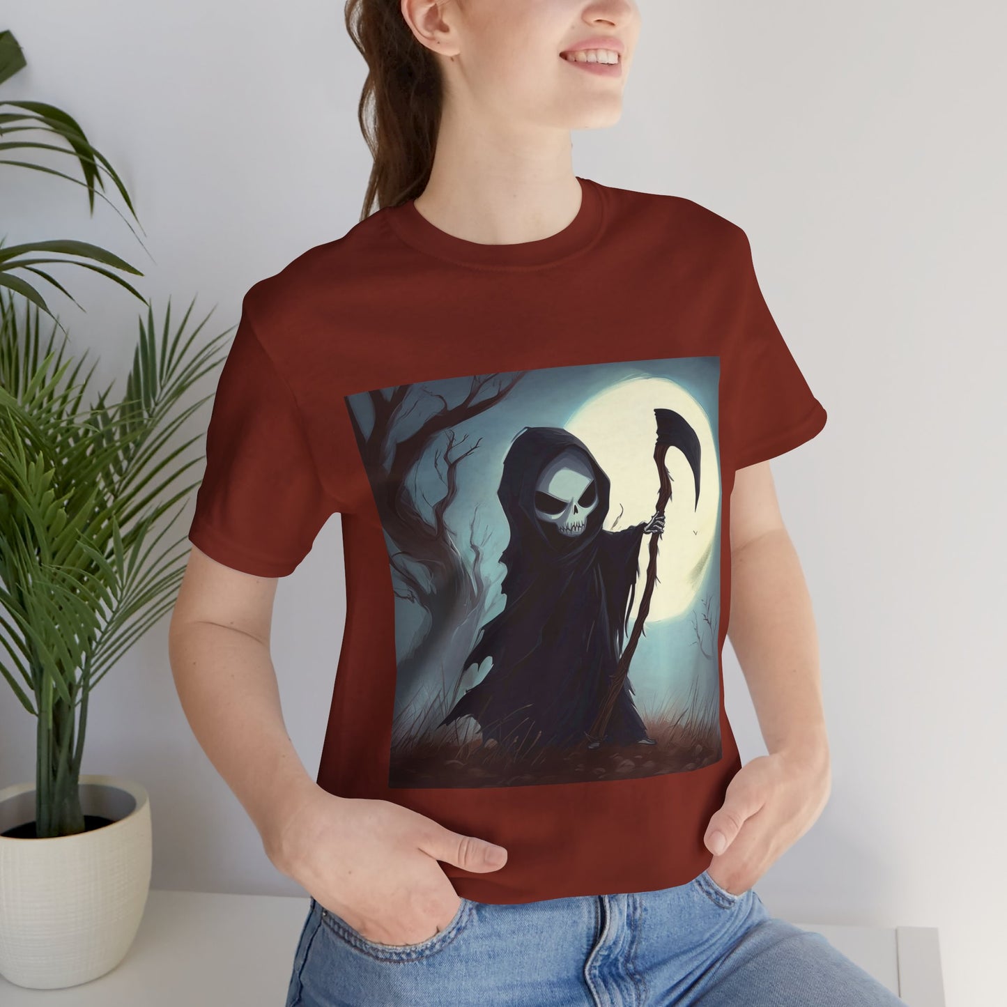 Dark Cute Grim Reaper Unisex Jersey Short Sleeve Tee