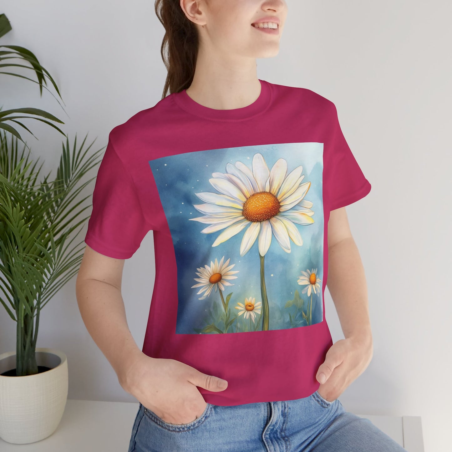 Delightful Daisy Unisex Jersey Tee - Nature-Inspired Floral Design