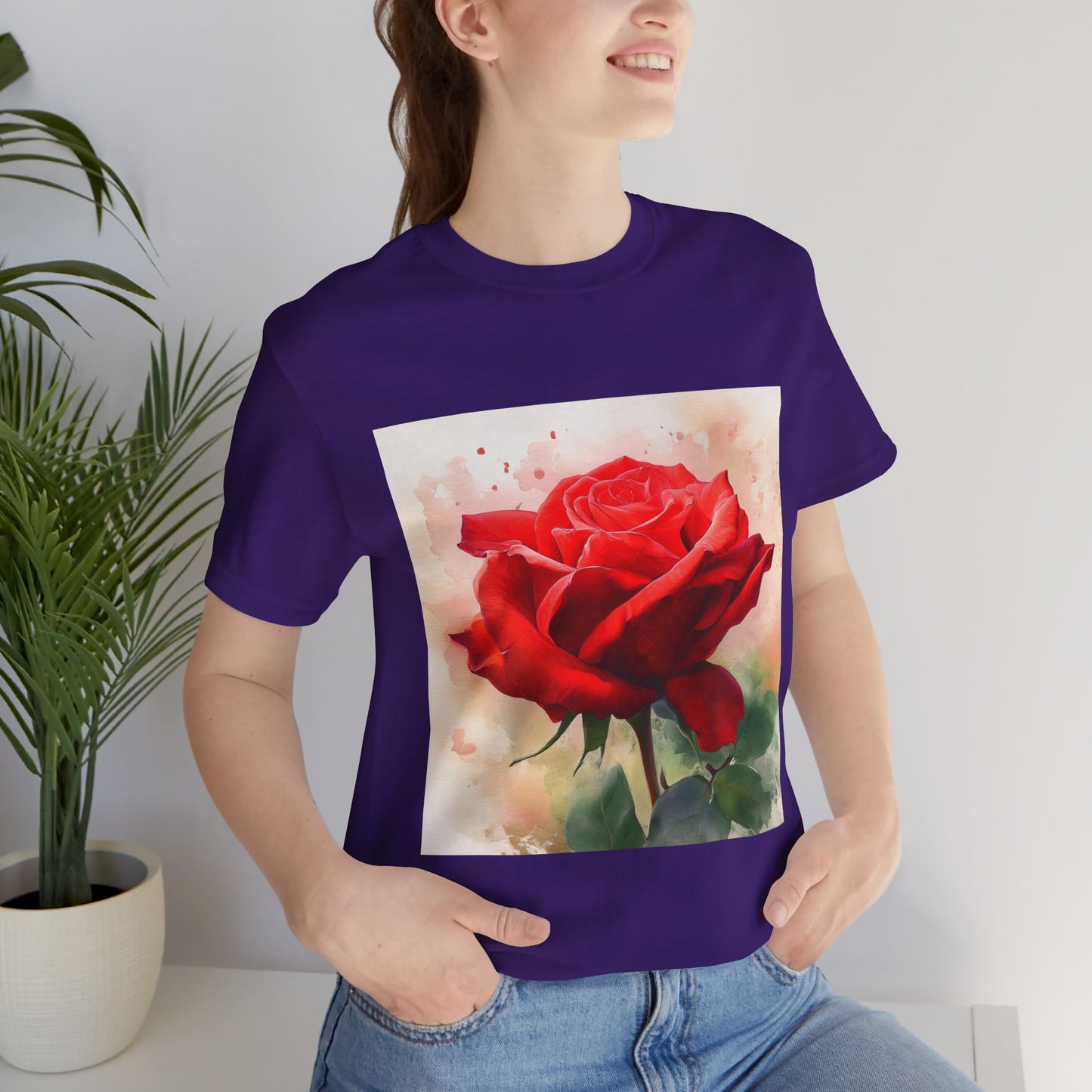 Ruby Bliss Unisex Short Sleeve Tee - Floral Art Top for Nature Lovers