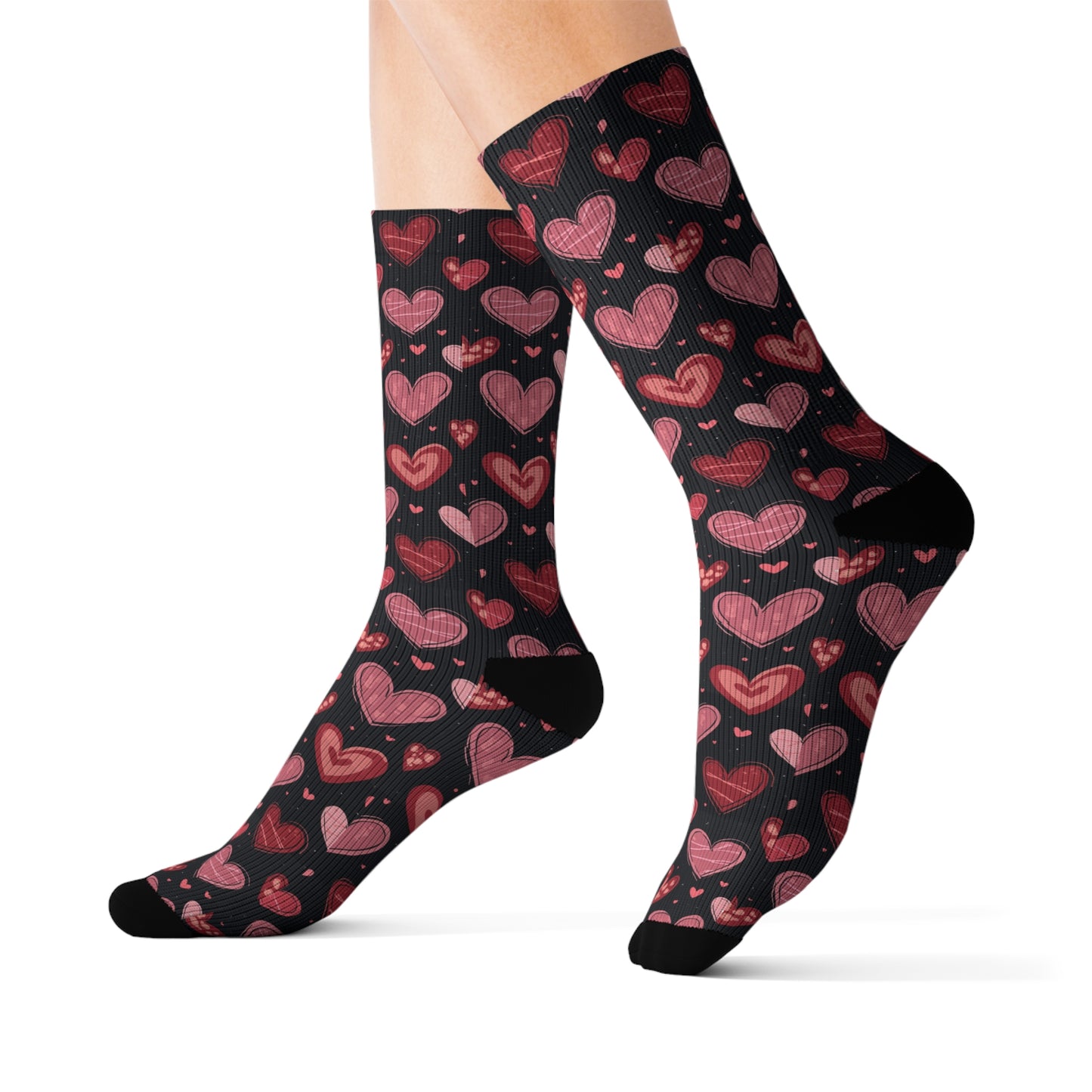 Cute Heart Sublimation Socks